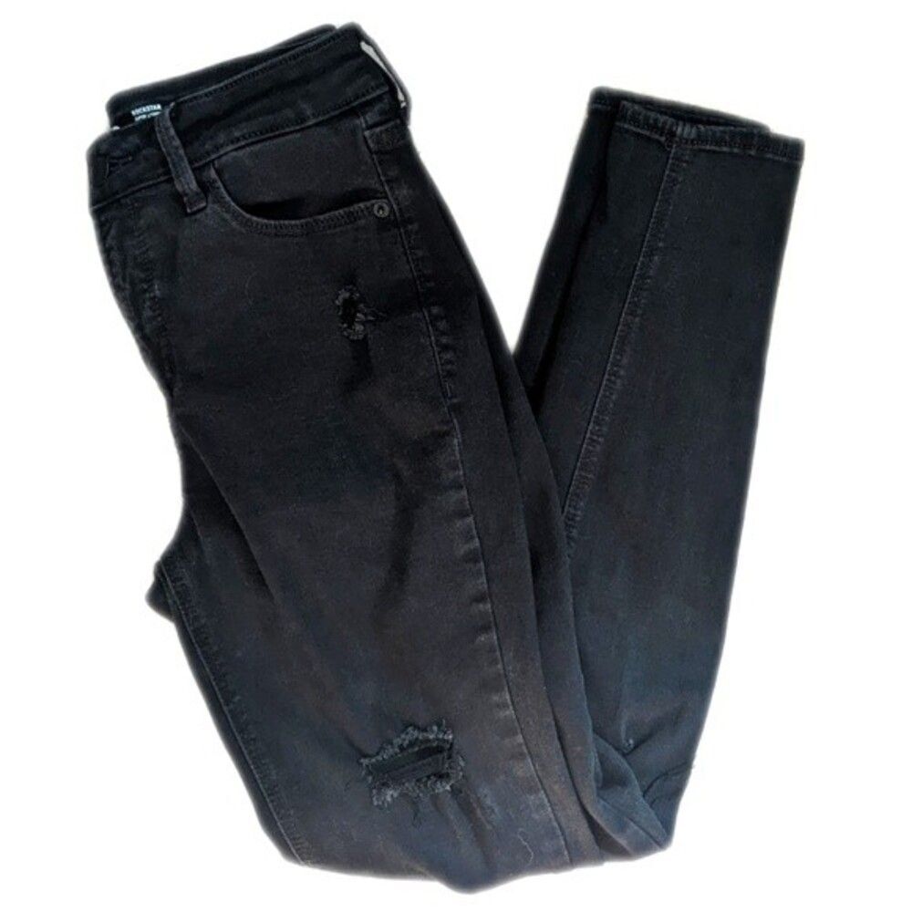5/$55 Old Navy Rockstar Super Skinny High Rise black distressed jeans - sz 2